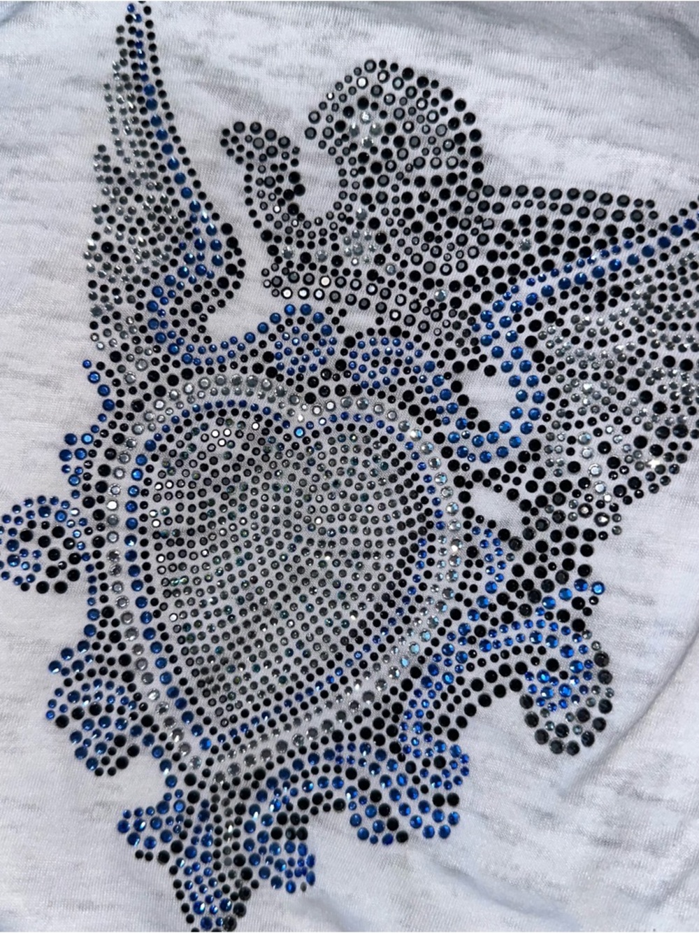 VINTAGE USA Rawyalty Rhinestone Eagle Winged Heart Burnout Top Y2K - Picture 4 of 6